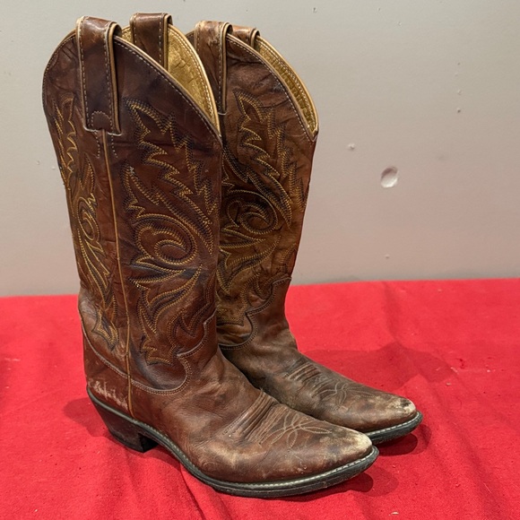 Justin Boots Dark Brown Western Boots - Picture 1 of 6